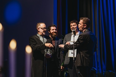 Roast Beef and the Frog accept their award at the 2025 Scenic Rim Business Excellence Awards