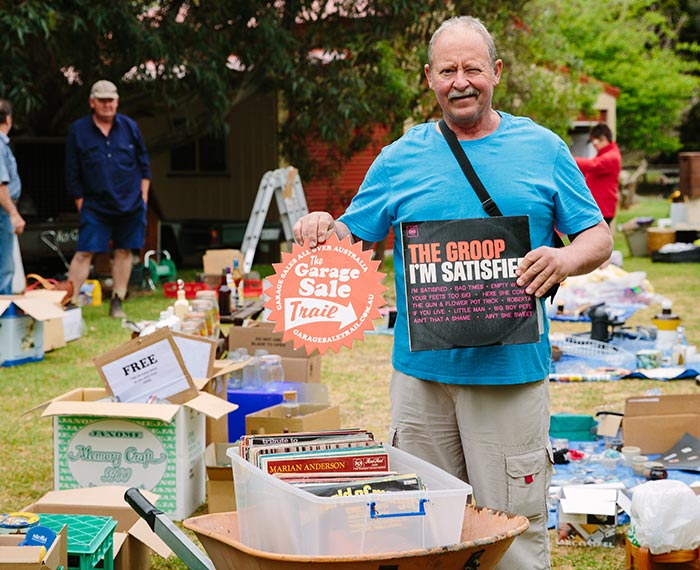 Image of man at garage sale