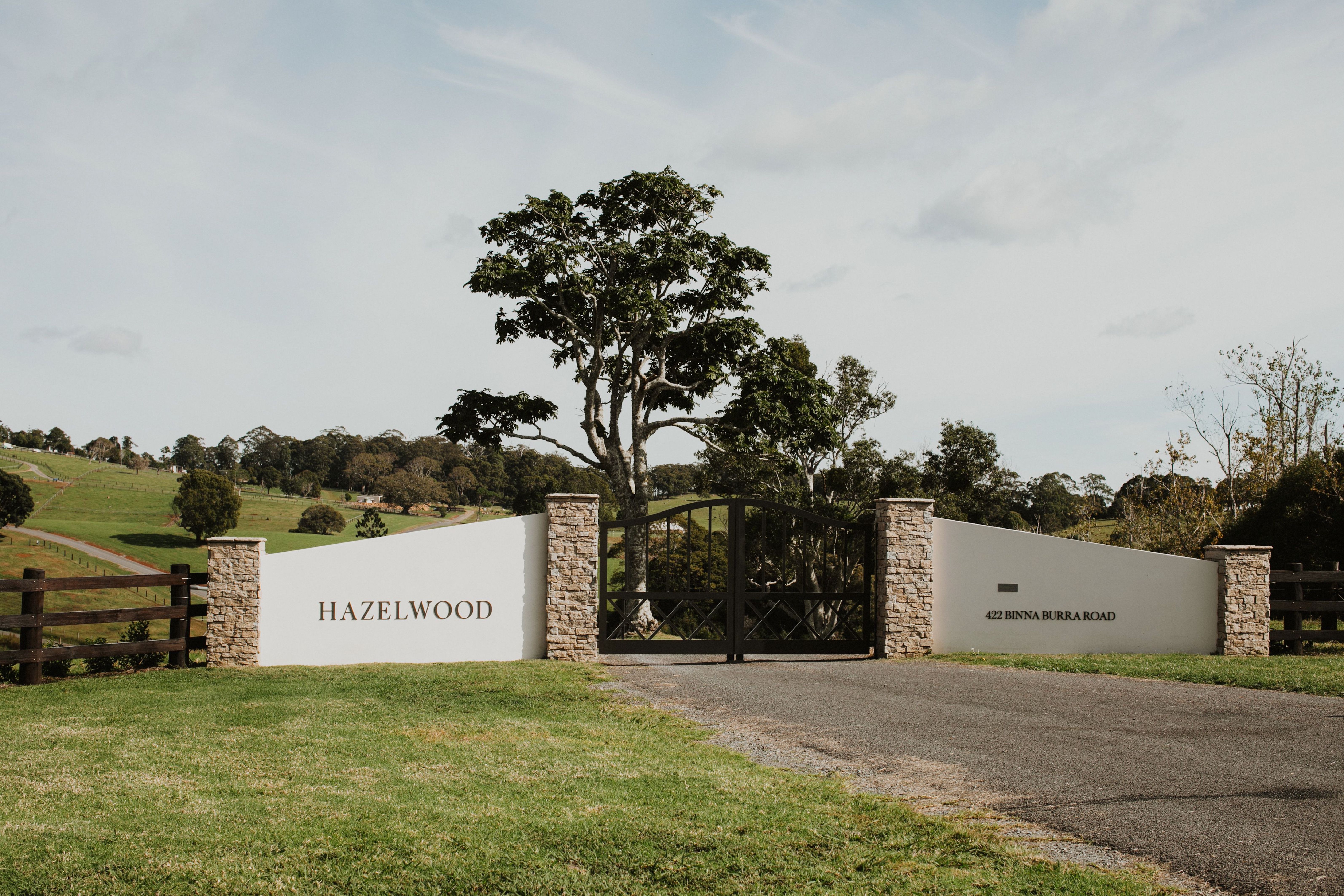 Hazelwood Estate front gates. Photo supplied by Hazelwood Estate.