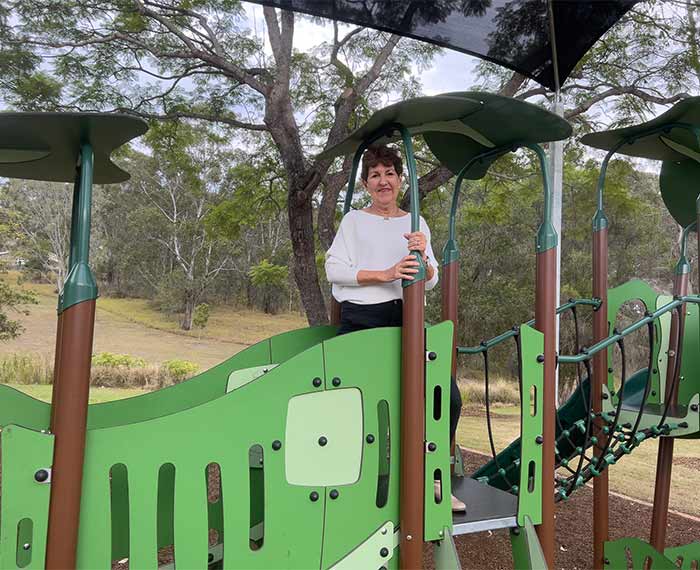 Image of Cr Virginia West at Junior Chamber Park Playground Beaudesert