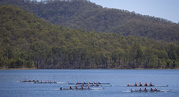 Rowing on Lake Wyaralong